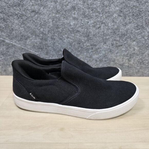 KIZIK Venice Black Canvas Slip-On Hands Free Shoes Men's 6 Women's 7.5 - Picture 1 of 8